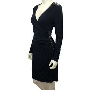 ECI NEW YORK LONG SLEEVE V NECK DRESS SZ 8